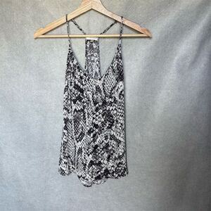 Lavender Brown Women's Black Snake Print Camisole Tank Top Size S